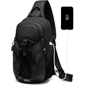 حقيبة JUMO CYLY مقاومة للماء للرجال، حقيبة ظهر كروس USB كاجوال للرجال