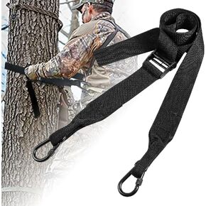 Heavy Duty Lineman Climbing Strap, Black Universal Tree Stand Harness, Linemans Rope With 2 Adjustable Metal Hooks, Safety Tree Climbing Belt Gear Equipment for Hunting Tree Work Tree Cutting in Kuwait
