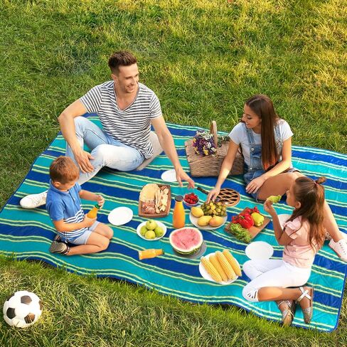 بطانية بيرتي للنزهات الخارجية، بطانية شاطئ كبيرة جدًا، سجادة قابلة للطي خفيفة الوزن ومقاومة للماء وخالية من الرمال، سجادة لعب للأطفال في الأماكن المغلقة in Kuwait