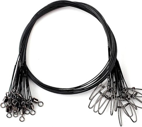 Scotank Fishing Leaders, Fish Line Stainless Steel Wire with Swivels Snap Connect Fishing Gear and Equipment Tackle Kit, for Lures Bait Rig Or Hooks, Fishing Gift in Kuwait