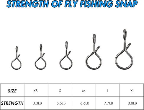 Alwonder 150PCS/Box Fly Fishing Snap, 5 Sizes Stainless Steel Quick Change Lure Snaps No Knot Snap Quick Snap Fast Snap Lure Connector for Jigs Lures Fishing Clips Swivels Fishing Tackle in Kuwait