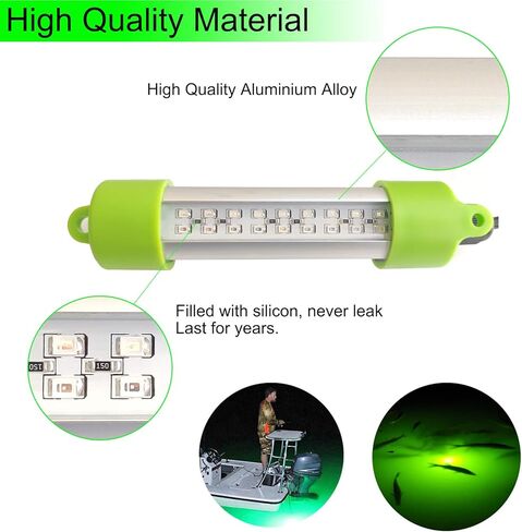 انكي طُعم طُعم للطعم 12 فولت 45 واط 2500 لومن بطول 24.6 قدم للطُعم قابل للغمر لصيد الأسماك تحت الماء ليلاً مع مشبك بطارية ومحول ولاعة السجائر in Kuwait