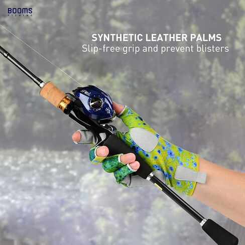 Booms Fishing FG2 قفازات الصيد، UPF50+ قفازات الحماية من الشمس، قفازات بدون أصابع للرجال والنساء لصيد الأسماك، والتجديف، والمشي لمسافات طويلة، والقيادة، والدراجات النارية، وركوب الدراجات، والصيد، في الهواء الطلق، والتخييم، والتجديف in Saudi Arabia