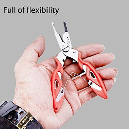 tzoxal Fishing Pliers Stainless Steel Fish Hook Remover, Saltwater Resistant Fishing Braid Scissors Braided Line Cutter, Split Ring Opener Fishing Tools in Saudi Arabia