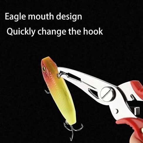 tzoxal Fishing Pliers Stainless Steel Fish Hook Remover, Saltwater Resistant Fishing Braid Scissors Braided Line Cutter, Split Ring Opener Fishing Tools in Saudi Arabia