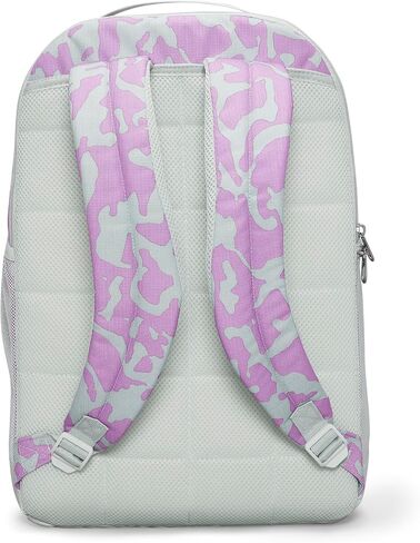 Nike Womens Brasilia Printed Backpack Light Silver/Rush Fuchsia/White in Saudi Arabia