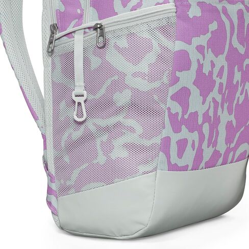 Nike Womens Brasilia Printed Backpack Light Silver/Rush Fuchsia/White in Saudi Arabia