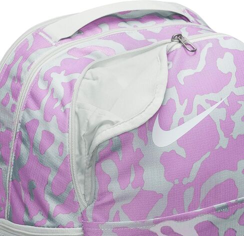 Nike Womens Brasilia Printed Backpack Light Silver/Rush Fuchsia/White in Saudi Arabia