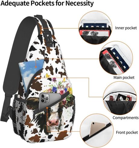 حقيبة ظهر Luirioe Sunflower Sling حقيبة ظهر كروس للمشي لمسافات طويلة والسفر Daypack حقيبة الصدر حقيبة كتف خفيفة الوزن للنساء والرجال in Kuwait