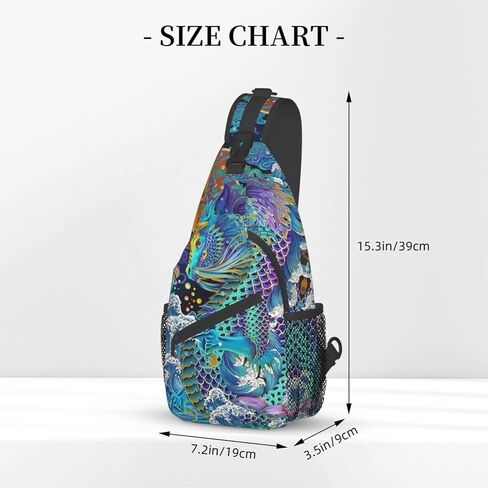 MANQINF Cool Chinese Dragon Sling Bag,Casual Crossbody Backpack Shoulder Chest Bag for Women Men Travel Hiking Daypack in Kuwait