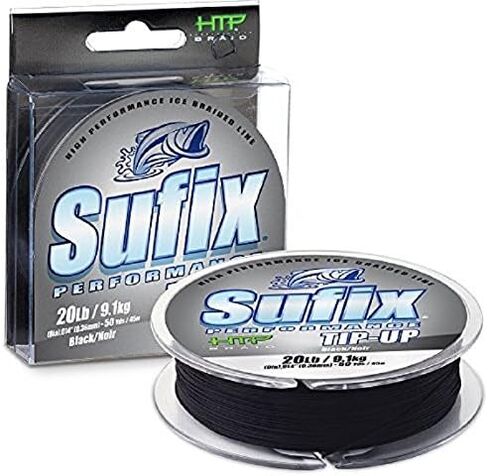 Sufix Performance 50-Yards Spool Size Tip Up Ice Braid Line (Black, 20-Pound) in Saudi Arabia
