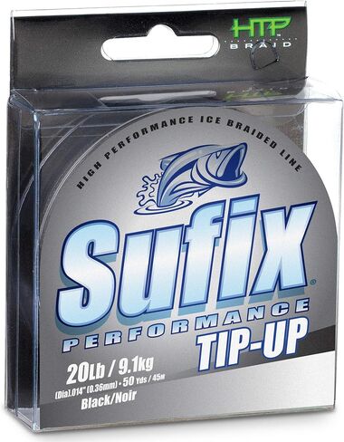 Sufix Performance 50-Yards Spool Size Tip Up Ice Braid Line (Black, 20-Pound) in Saudi Arabia