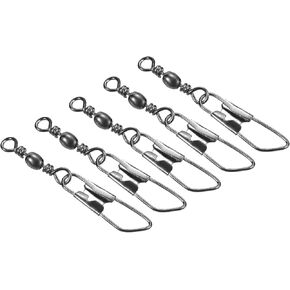 PATIKIL Fishing Barrel Swivel with Safety Snap, Carbon Steel Nickel Plated