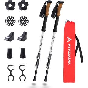 ATACAMA Lightweight Foldable Carbon and Aluminum 7075 Collapsible Hiking Sticks with Cork Handle - Hiking Poles Telescopic Trekking Poles Folding Walking Sticks For Hiking Accessories Nordic Walking Poles in Saudi Arabia