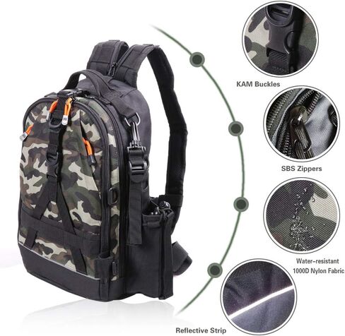 حقيبة ظهر لصيد الأسماك من أميتفو مع حاملات للقضيب وصندوق تخزين حقيبة ظهر كبيرة لمعدات الصيد in Kuwait