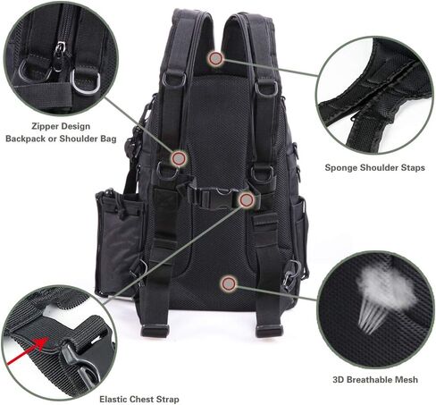 حقيبة ظهر لصيد الأسماك من أميتفو مع حاملات للقضيب وصندوق تخزين حقيبة ظهر كبيرة لمعدات الصيد in Kuwait