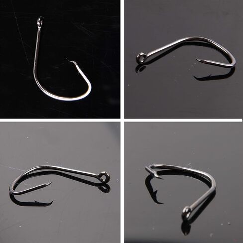Circle Fishing Hooks 120pcs Offset Catfish Circle Hook High Carbon Steel Octopus Fishing Hooks Catfish Hooks Black Nickel Octopus Barbed Fish Hooks for Bass Trout Freshwater Saltwater Size 6#-10/0 in Saudi Arabia