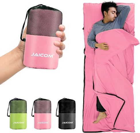 JAICOM Sleeping Bag Liner, Travel Sheets & Adult Sleep Sack, Ultralight and Portable Summer Sleeping Bag - Ideal for Backpacking, Hotels and Hostels, Business Trips, Camping in Saudi Arabia