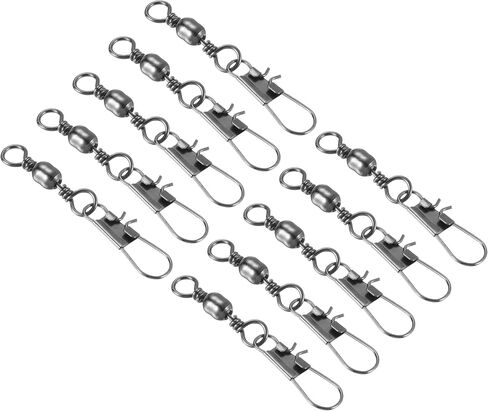 PATIKIL Fishing Barrel Swivel Snaps, 50Pcs 51mm 26LBS Stainless Steel Solid Ring Terminal Tackle for Saltwater Freshwater Fishing, Black in Saudi Arabia