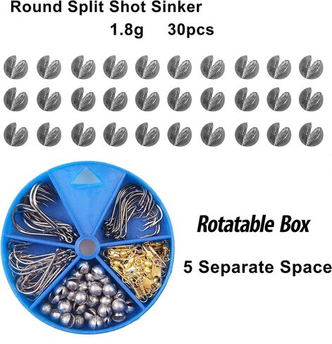 Fishing Hooks and Sinkers Assortment 110pcs Snap Swivels Octopus Circle Hooks Sinkers Bobbers Assortment Fishing Terminal Tackle Starter Kit in Saudi Arabia