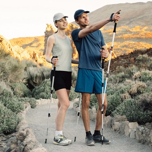 ATACAMA Lightweight Foldable Carbon and Aluminum 7075 Collapsible Hiking Sticks with Cork Handle - Hiking Poles Telescopic Trekking Poles Folding Walking Sticks For Hiking Accessories Nordic Walking Poles in Kuwait
