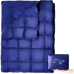 KingCamp Down Camping Blanket - Packable Lightweight Travel Blanket for Stadium, Camping, Backpacking, Compact & Water Resistant & Warm Airplane Quilt