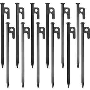 8 Pack Tent Stakes Heavy Duty Metal Tent Pegs for Camping Steel Tent Stakes 8 inch Unbreakable and Inflexible | Forged S45C Steel, Unbreakable, Inflexible in Saudi Arabia