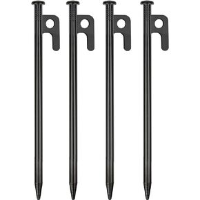8 Pack Tent Stakes Heavy Duty Metal Tent Pegs for Camping Steel Tent Stakes 8 inch Unbreakable and Inflexible | Forged S45C Steel, Unbreakable, Inflexible in Saudi Arabia