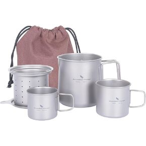 Boundless Voyag Camping Cooking Kettle Portable Outdoor Cooking Pot with Foldable Handle Coffee Mug Cups Set Stovetop Tea and Coffee Pots for Openfire in Saudi Arabia