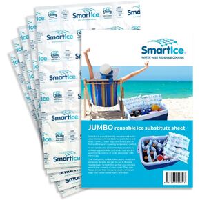 صفائح الثلج الضخمة Smartice مقاس 18 × 12 - تبريد طويل الأمد وقابل لإعادة الاستخدام للطعام أو المشروبات أو الأدوية. تبقى جافة عند الذوبان مما يجعلها مثالية لصناديق الثلج وحقائب التبريد وصناديق الغداء