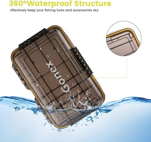 Gonex 3700 Tackle Trays 2 Packs, Sun Protection Waterproof Tackle Boxes for Fishing, Tea-Colored Clear Thicker Floating Airtight Tackle Box Organizers with DIY Dividers for Storage of Lures Hooks etc. in Saudi Arabia