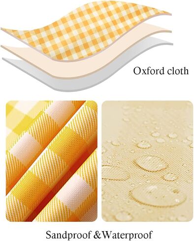 Picnic Mat 57''x79'' Foldable Blanket Beach Mat Sandproof and Waterproof Striped Handy Outdoor Lawn Blanket¡­ in Kuwait
