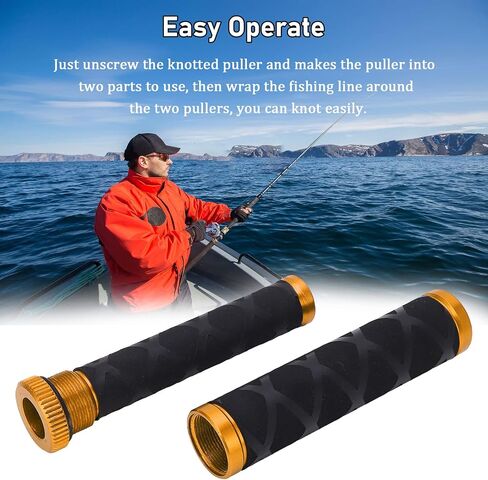 OUKENS Fishing Line Dragger, Fishing Knot Puller Tool Assist Fishing Line Knotting Device Tension Line Dragger for Fishing(Gold) in Saudi Arabia