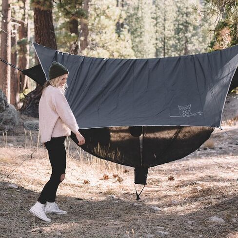 Wise Owl Outfitters Hammock Rain Fly – Waterproof Camping Tarp Cover with Tent Stakes & Carry Bag, Ultralight Shelter for Backpacking & Outdoor Shade in Kuwait