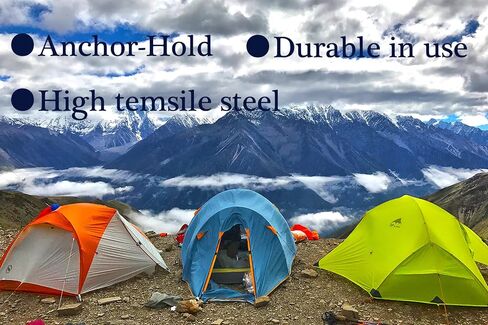 8 Pack Tent Stakes Heavy Duty Metal Tent Pegs for Camping Steel Tent Stakes 8 inch Unbreakable and Inflexible | Forged S45C Steel, Unbreakable, Inflexible in Kuwait
