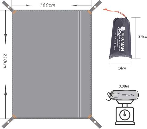 Hikeman Tent Footprint - Waterproof Camping Tarp, Heavy Duty Tent Floor Saver, Ultralight Ground Sheet Mat for Hiking, Backpacking, Hammock, Beach - Storage Bag Included(PU3000mm,300 * 300CM) in Saudi Arabia