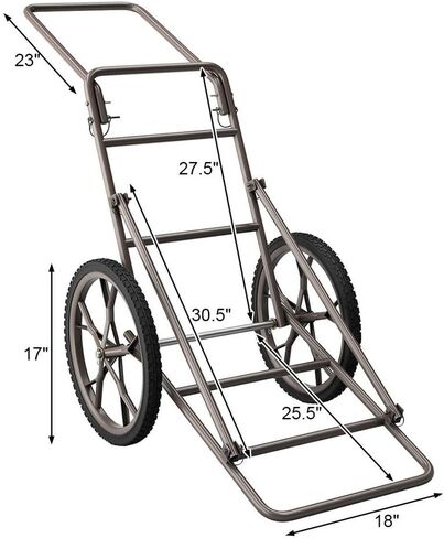 Hypeshops Huge Capacity Deer Cart Foldable 500lbs Hauler Gear Dolly Cart Hunting Practical in Saudi Arabia