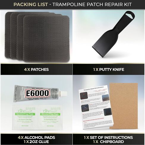 Trampoline Patch Repair Kit 4 x 4 Square Glue On Patches | Repair Holes or tears in a Trampoline Mat in Saudi Arabia