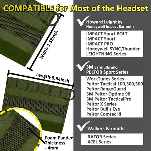 PROHEAR HC01 Headset Cover Tactical Advanced Earmuffs Modular Cover Fit for 3M WorkTunes Peltor Howard Leight Impact Walkers Razor - Black in Kuwait