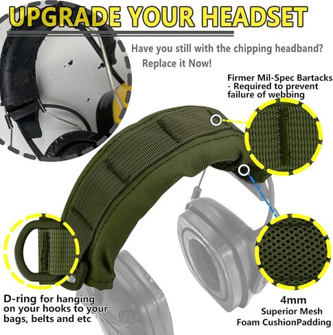 PROHEAR HC01 Headset Cover Tactical Advanced Earmuffs Modular Cover Fit for 3M WorkTunes Peltor Howard Leight Impact Walkers Razor - Black in Kuwait