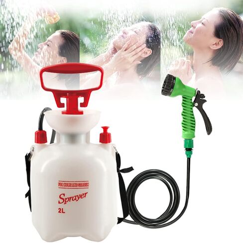CLICIC Pressure Sprayer with 7 Spray Modes, Camping Shower with Removable Hose and Shower Head for Camping Outdoor Traveling Hiking and Pet Bath in Kuwait