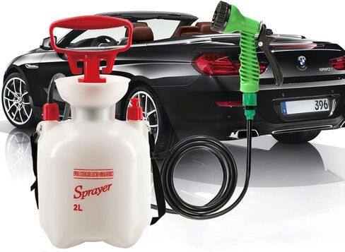 CLICIC Pressure Sprayer with 7 Spray Modes, Camping Shower with Removable Hose and Shower Head for Camping Outdoor Traveling Hiking and Pet Bath in Kuwait