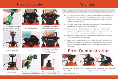 CLICIC Pressure Sprayer with 7 Spray Modes, Camping Shower with Removable Hose and Shower Head for Camping Outdoor Traveling Hiking and Pet Bath in Kuwait