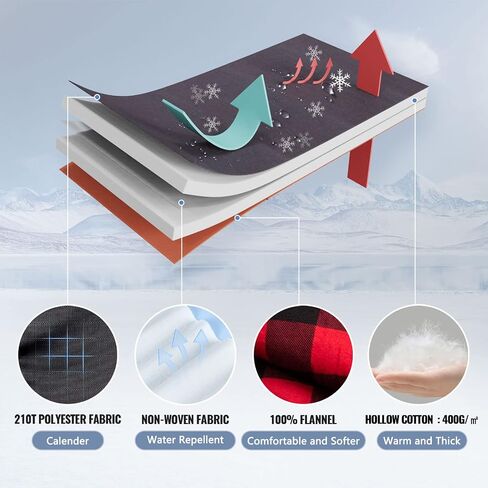 Keencamp 0 Degree Sleeping Bag Cotton Flannel Winter Cold Weather for Adults XXL Sleeping Bag 4 Season Big and Tall with Pillow Compression Sack in Kuwait
