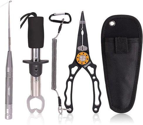 كماشة الصيد iMunir، مقبض شفاه السمكة، كماشة السمك متعددة الوظائف، مزيل خطاف السمك، مجموعة أدوات صيد الذبابة in Kuwait