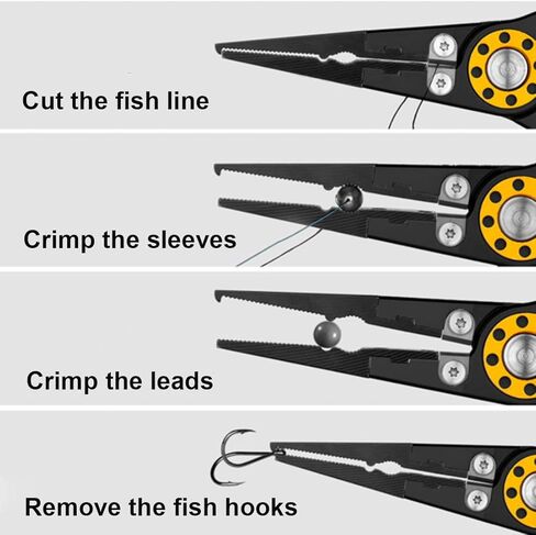 كماشة الصيد iMunir، مقبض شفاه السمكة، كماشة السمك متعددة الوظائف، مزيل خطاف السمك، مجموعة أدوات صيد الذبابة in Kuwait