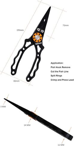 كماشة الصيد iMunir، مقبض شفاه السمكة، كماشة السمك متعددة الوظائف، مزيل خطاف السمك، مجموعة أدوات صيد الذبابة in Kuwait