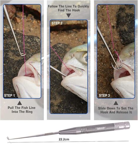كماشة الصيد iMunir، مقبض شفاه السمكة، كماشة السمك متعددة الوظائف، مزيل خطاف السمك، مجموعة أدوات صيد الذبابة in Kuwait