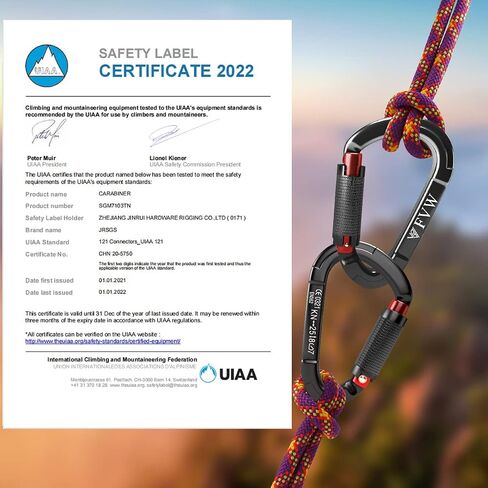 FVW Auto Locking Rock Climbing Carabiner Clips,Professional 25KN (5620 lbs) Heavy Duty Caribeaners for Rappelling Swing Rescue & Gym etc,Large Carabiners,D-Shaped in Saudi Arabia