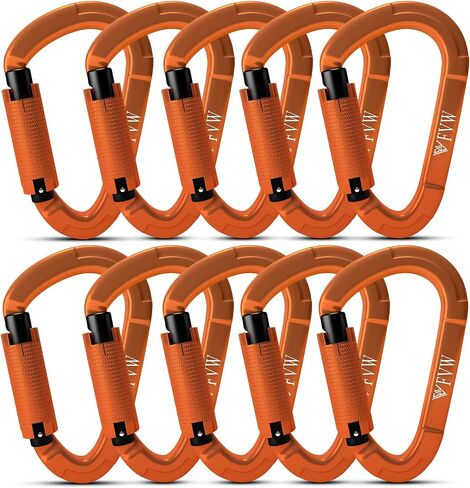 FVW Auto Locking Rock Climbing Carabiner Clips,Professional 25KN (5620 lbs) Heavy Duty Caribeaners for Rappelling Swing Rescue & Gym etc,Large Carabiners,D-Shaped in Saudi Arabia